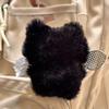 Cute Cartoon Black Cat Keychain Bag Pendant Backpack Hanging Ornaments Lovely Small Cat Doll Animal Car Keyring Kids Gift