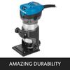6.5Amp 1-1/4 HP Wood Router Tool Kit Max Torque 30,000RPM Variable Speed Compact Router Kit With Fixed Base, Plunge Base, Tilt Base and Offset Base