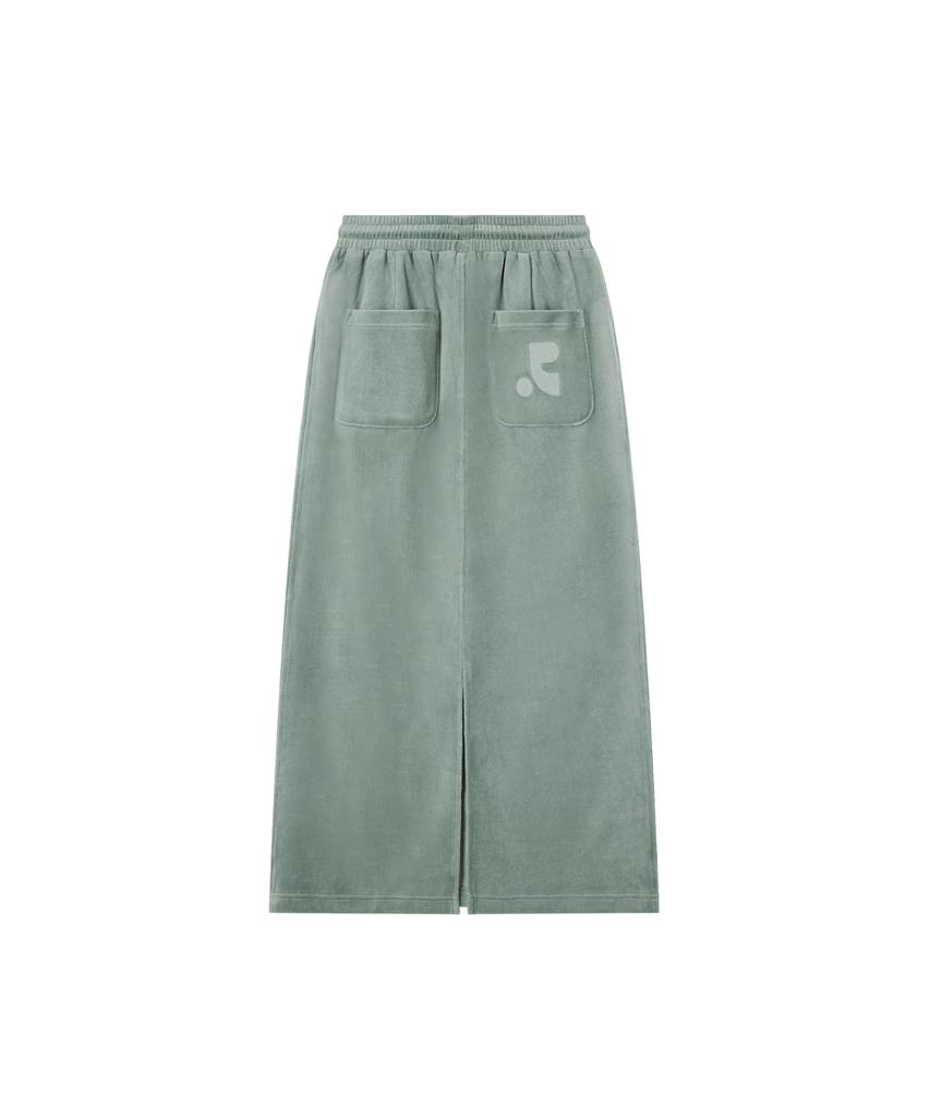 Rest And Recreation Velvet Maxi Skirt - Mint