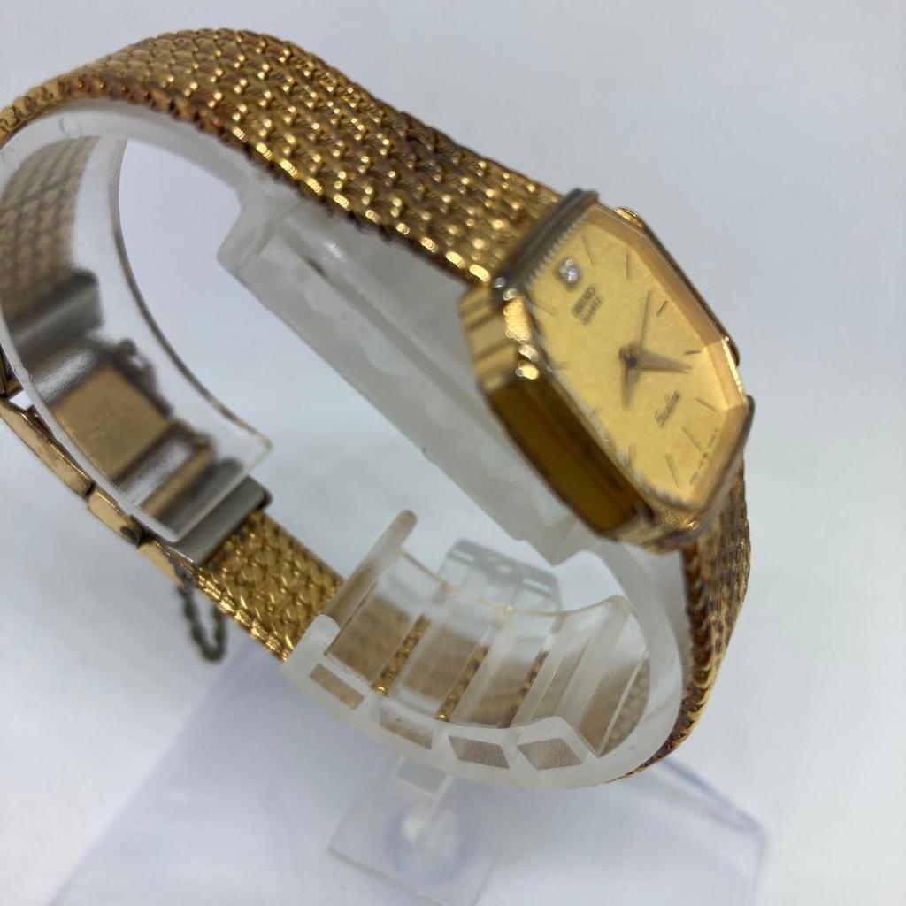 Used SEIKO Exceline Watch Quartz Gold Ladies