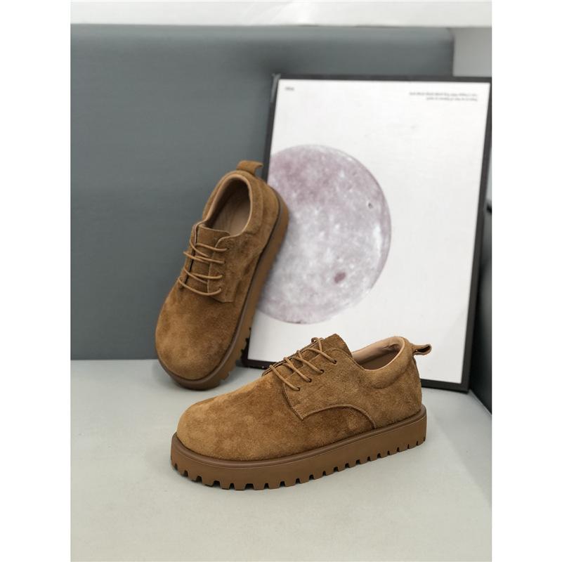 Autumn new casual thick baseplate shoes breathable comfortable leather low top jw