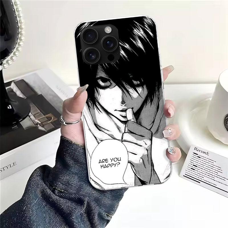 N-Note D-Death L Lawliet For iPhone 17 Air 16 15 14 Plus 13 Mini 12 11 Pro Max Phone Case 16E 7 Print 8 SE Fundas Cover Soft Coq