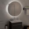 VidaXL Bathroom Cabinet Round Mirror and LED Storage Cabinet Vanity Unit Toilet Home Interior White 345583