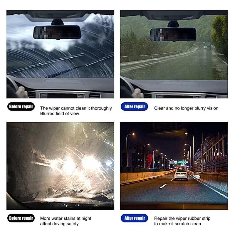 Car Wiper Repair Tool Portable Windshield Wiper Restorer Auto Care Bi-Directional Sandpaper Wiper Rubber Strip Cleaning Tool For