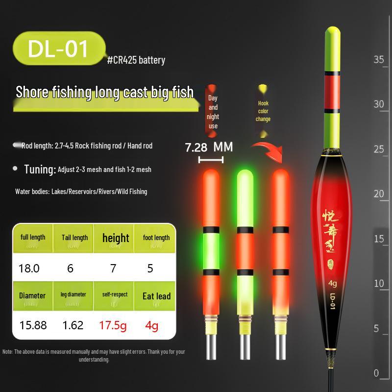Long Cast Luminous Fishing Float - Sliding Eye-Catching Design for Big Fish