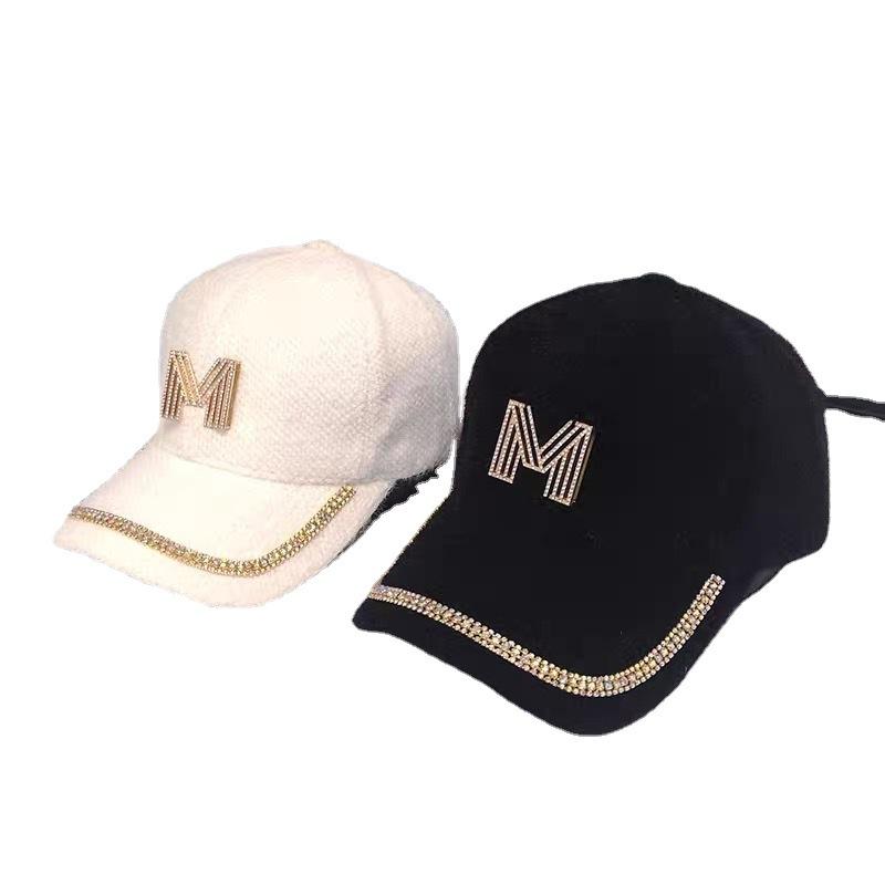 Lamb wool hat female autumn and winter tide show face small versatile cute warm cap plush baseball cap