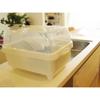 Sanko Plastics Made in Japan Dish Drainer with Dish Stand, Ryu F-1, with Food and Chopstick Holders, Pearl White