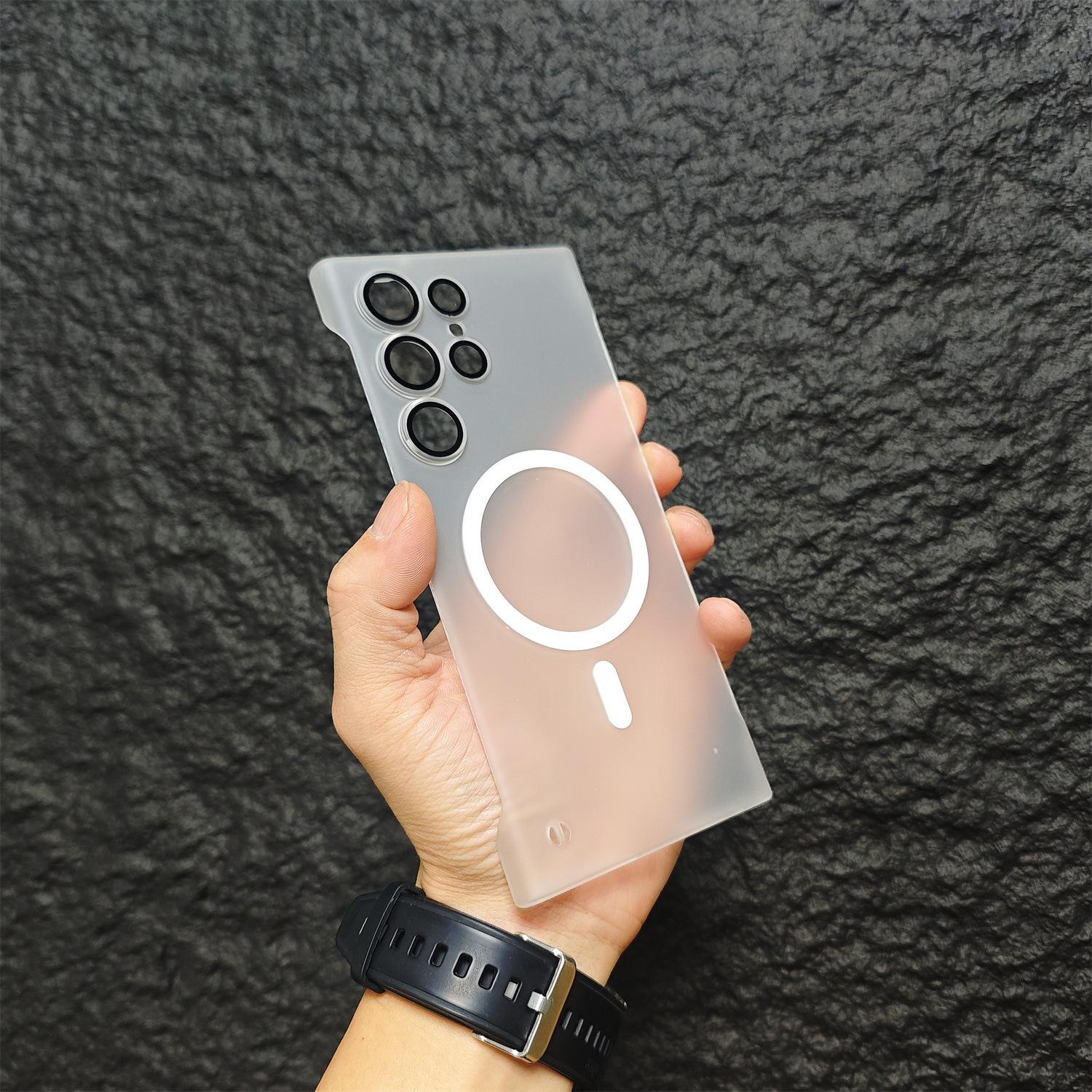 

Suitable for Samsung S25 Ultra High Magnetic Suction Phone Case S24 Lens Film S23 Ultra Ice Fog Matte PC Case S22Ultra