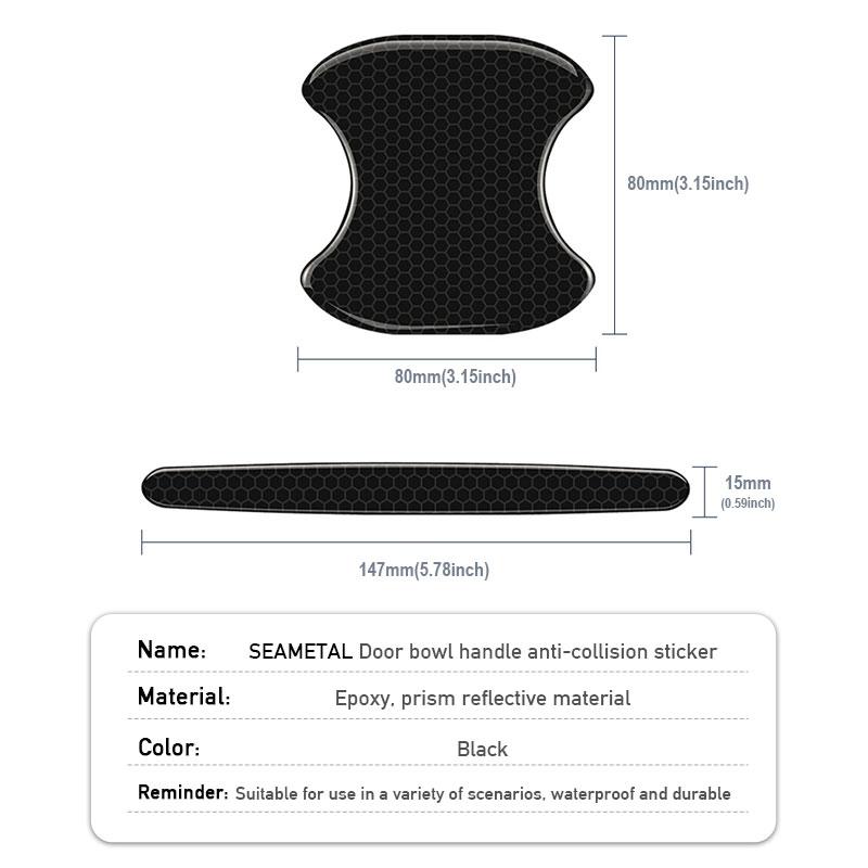 Car Door Handle Sticker Protective Film Door Bowl Protector Trim Sticker Universal Anti-Scratch Protection Car Handle Bowl Strip Interior Mirrors 6