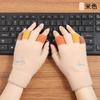 Autumn and Winter Cold-proof Plush Knitted Gloves Imitation Mink Cartoon Women's Plush Warm Half-finger Gloves