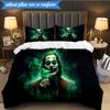 3PCS Clown Bedding Set Duvet Cover Closure Includes 1 Duvet Cover & 2 Pillowcases for All Seasons Bedroom Decor Christmas Fan gifts