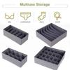 Socks Underwear Organizer Storage Box Washable Odorless Storage Box Drawer Organizer for Lingerie Bras Socks Leggings Organizers