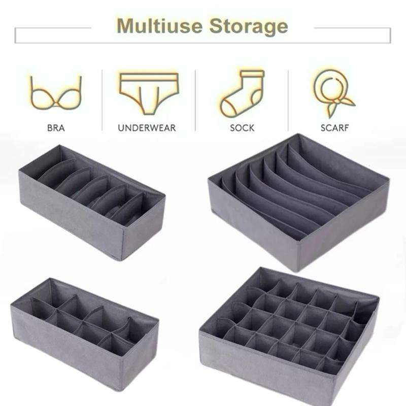 Socks Underwear Organizer Storage Box Washable Odorless Storage Box Drawer Organizer for Lingerie Bras Socks Leggings Organizers
