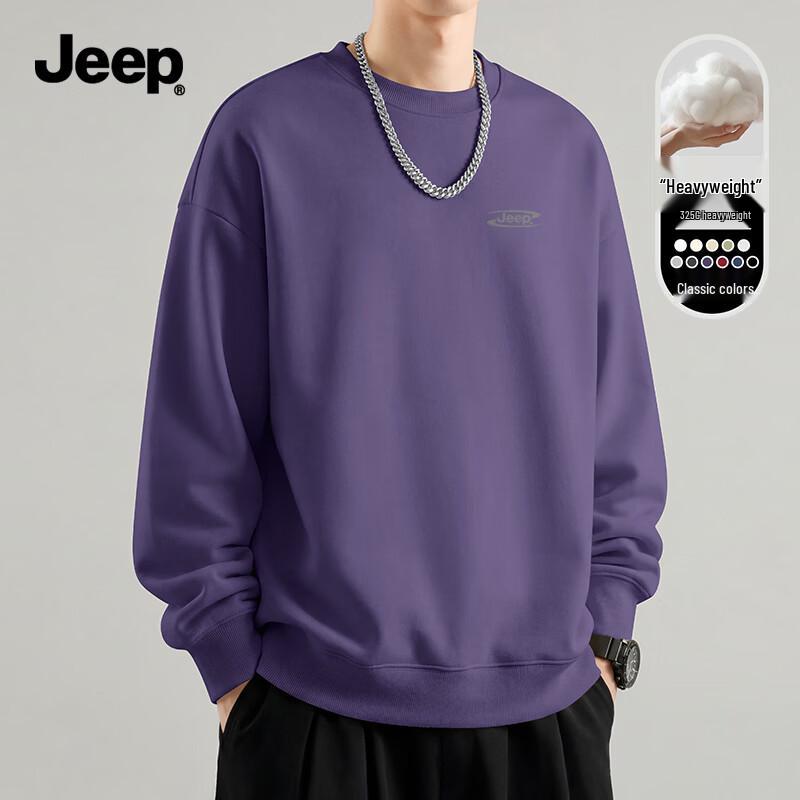 Jeep Men's 330G Heavyweight Round Neck Long Sleeve Sweatshirt