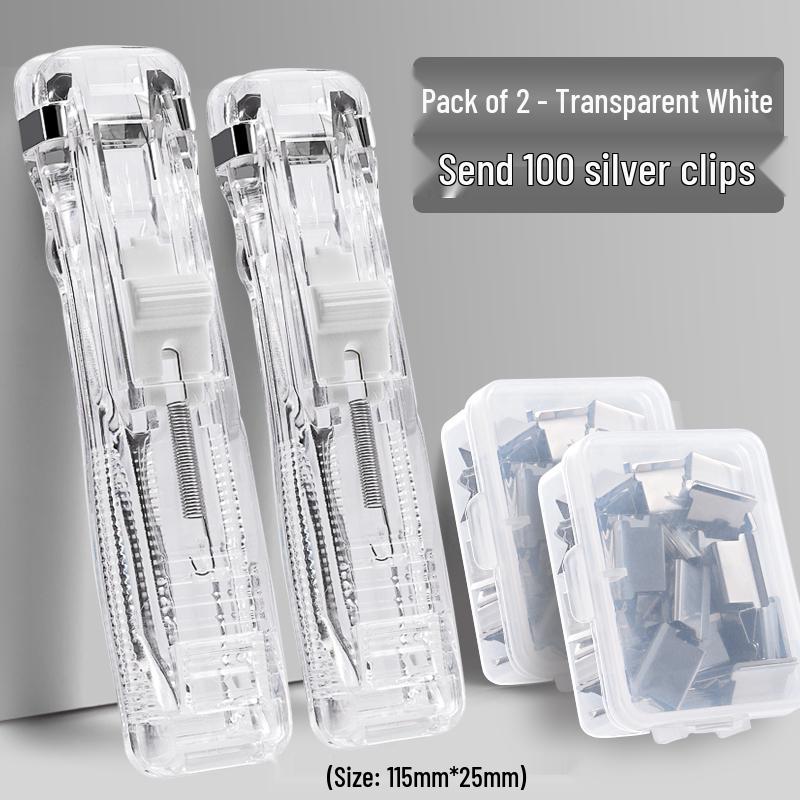 Push Clip and Stapler Set for Organizing Papers and Files