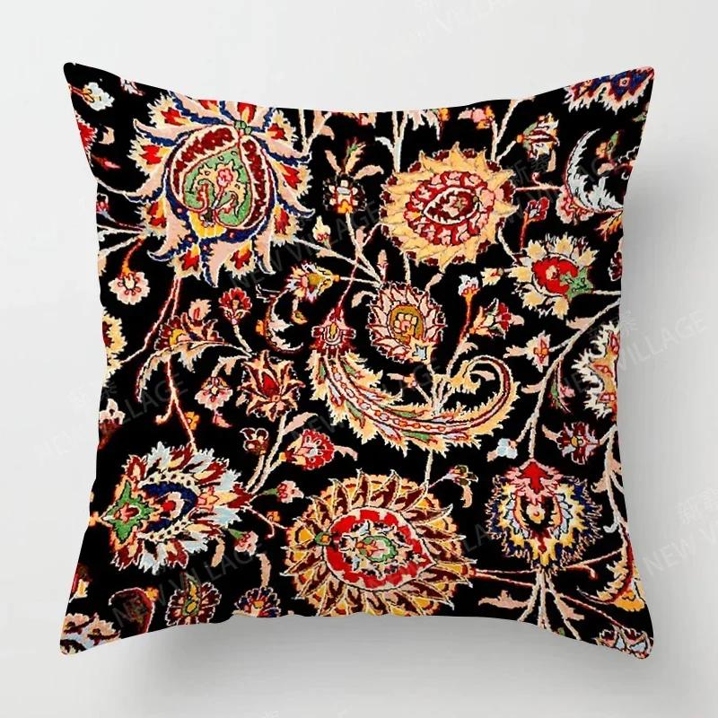 Home Decor Colorful Ethnic Pattern Digital Print Pillow Covers Pattern Cushion Cover Suitable for Sofa Bedroom Car Pillow Cover