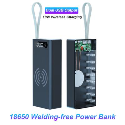 Antireverzní připojení Power Bank Shell Vysoce kvalitní bezdrátové nabíjení Rychlé 16x18650 QC pouzdro