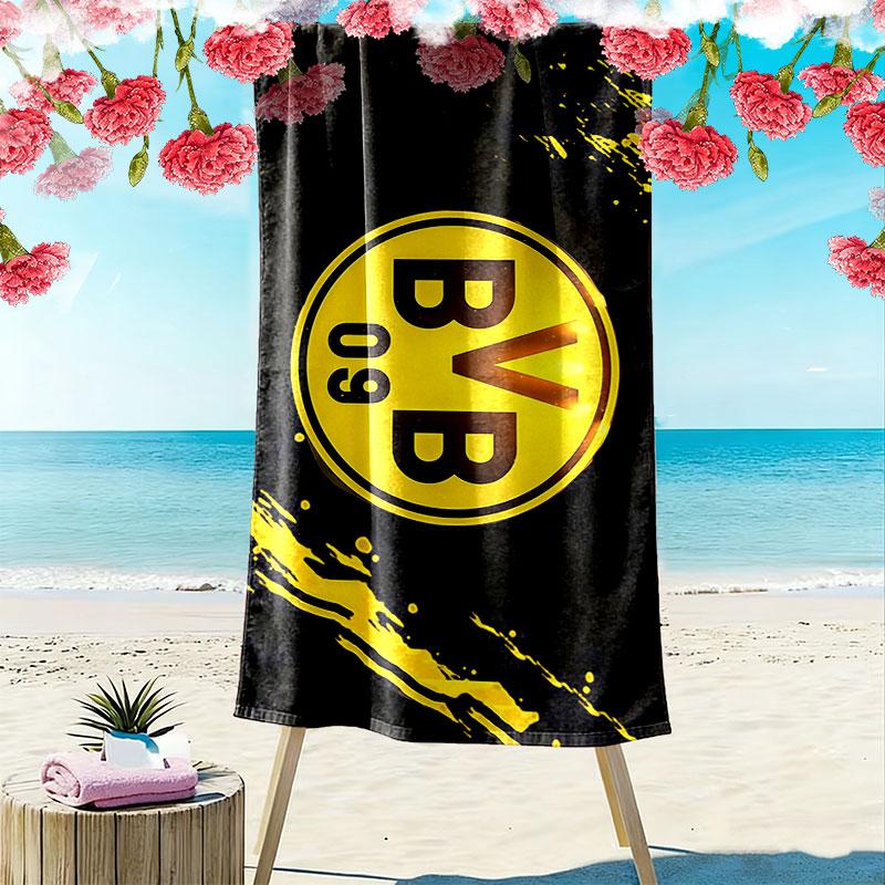 Borussia Dortmund Print Beach Towel, Large Soft Quick Dry Towel for Beach Camping Swimming