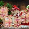 Wholesale Christmas Gift Boxes Kraft Paper Small Wrapping Bag Santa Claus Candy Packaging Box New Year Party Xmas Tree Decors