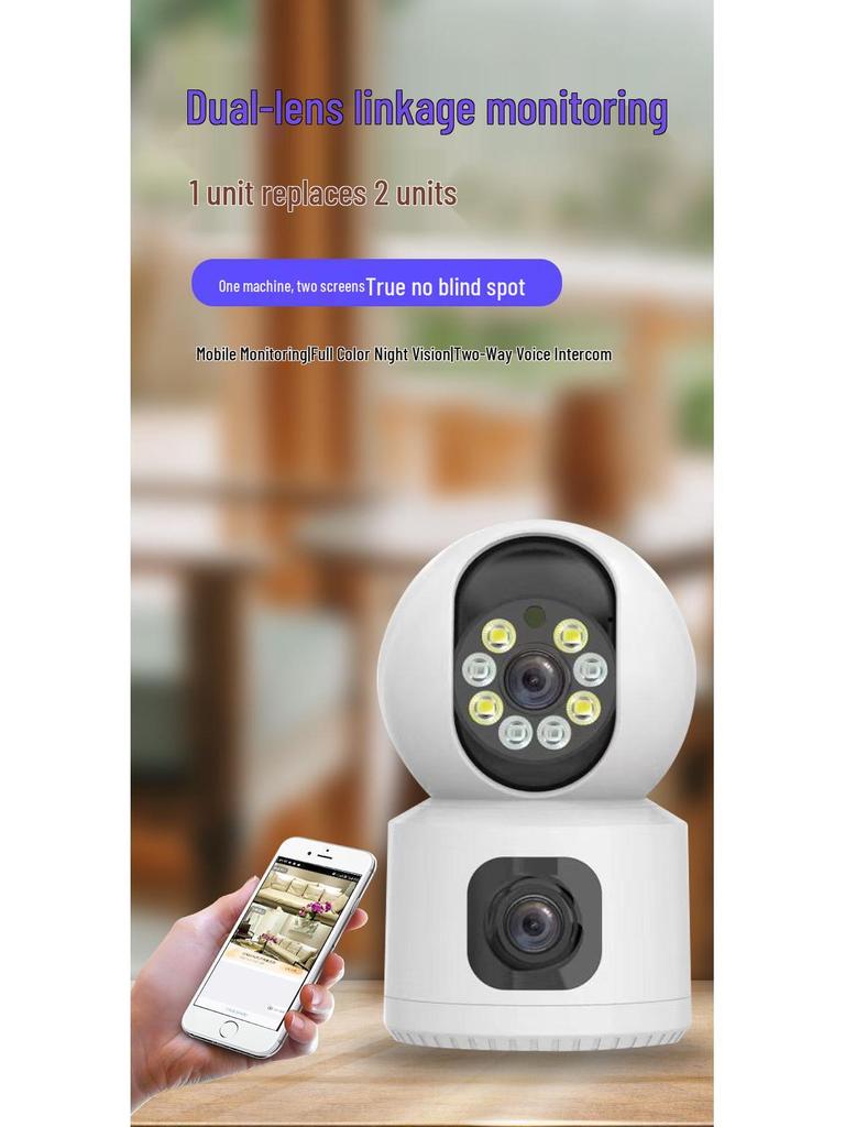 6D 360° Pan-Tilt WiFi HD Camera: Home/Outdoor Infrared Night Vision Intercom