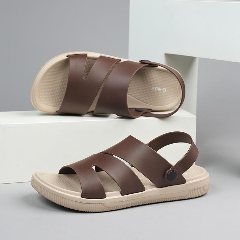 Summer men's sandals color matching driving sandals breathable deodorant cool slippers beach soft rubber fashion men's sandals