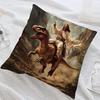 Double Sided Modern Dinosaur And Jesus Design Soft Throw Pillow Cover For Bed Sofa And Lounge Chair Home Decoration