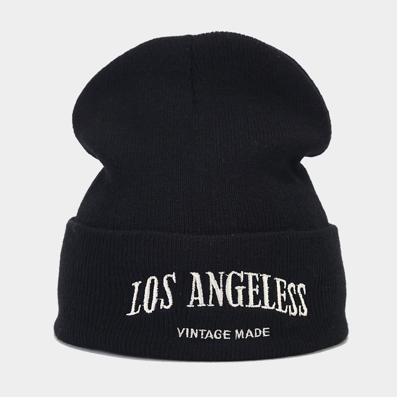 

Осень Новая Мода Вышивка Буквами Вязаная Шапка Женская Тренд Шерстяная Шапка Бини Мужская Холодная Шапка One size