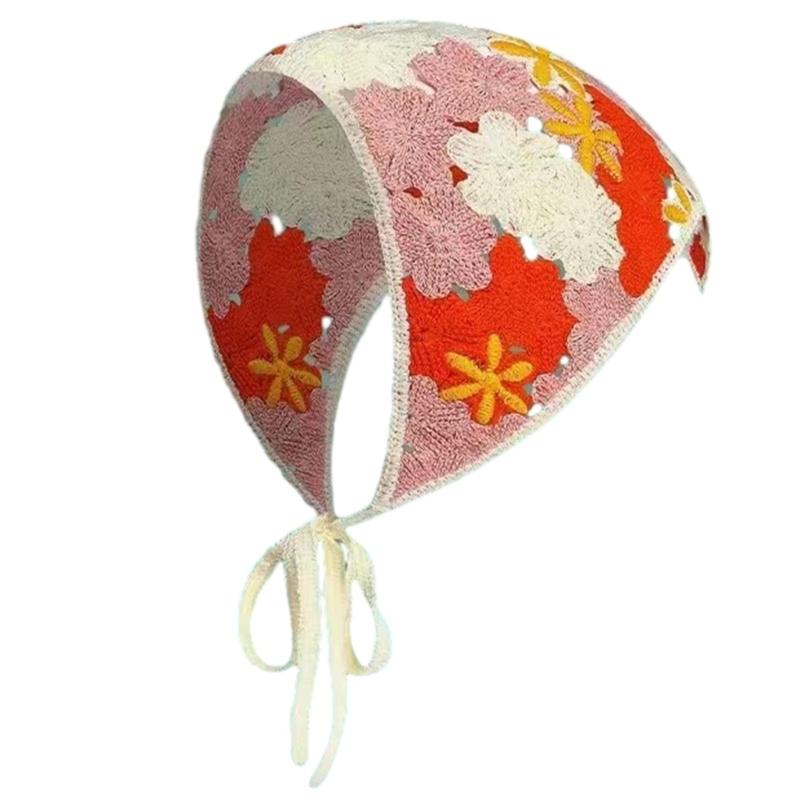 Women Floral Hairband Wrap Bohemia Triangle Headwraps Elaborate Head Scarf Turban Bandanas Hairband for Vacation