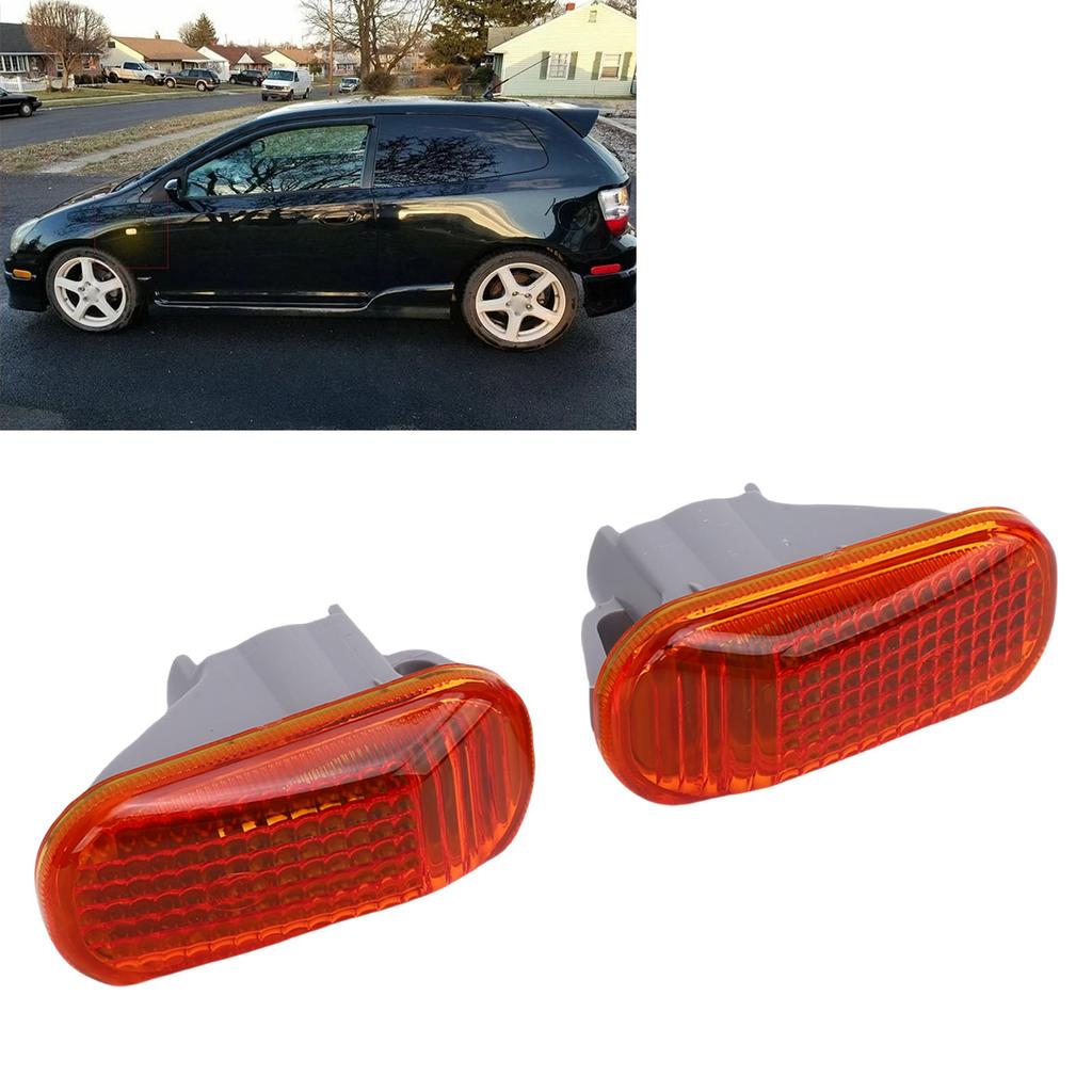 1 Pair Front Side Marker Light Lamp Covers Housing 34 S5H T02 Replacement for City EP3 Stream Jazz FIT