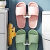 2pcs Slipper Rack Self-adhesive No Punching Bathroom Slipper Hook Toilet Drainage Rack Wall Mounted Storage Shoe Drying Rack