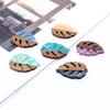 3 PCs/Lot Vintage Resin Wood Effect Leaf Pendants Wooden Plant Foil Charms For DIY Earring Charm Jewelry Making 3.7cm X 2.8cm
