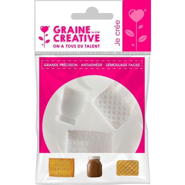 Silicone Mold - Graine Creative - Childhood Cookies - Diameter 7 Cm - Thickness 0.9 Cm - Multi-use