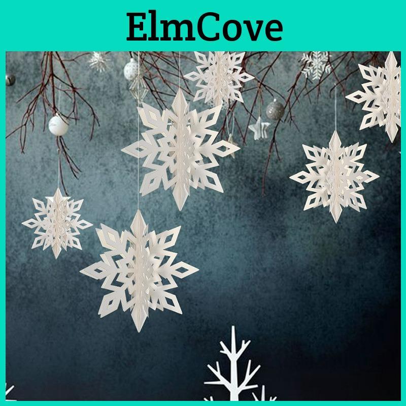 Artificial Paper Snowflakes 3d Garland Banner Christmas Decorations For Home Winter Birthday Party Fake Snow Ornaments