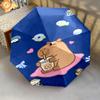Rainbow Bear Sips Pink Drink Folding umbrella Portable travel Umbrella travel Three folds