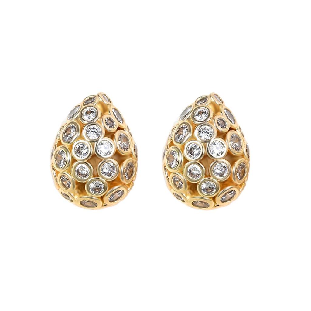 Europäisch-Amerikanische Vintage Hohl Tropfen Zirkon Ohrstecker, Damen s925 Silber Nischen Ohrschmuck
