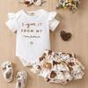 Nuovo Outfit Estivo Stile Fatina Abbigliamento per Bambini Tuta con Pantaloncini Set Abbigliamento Estivo Floreale Dolce Piccola Principessa