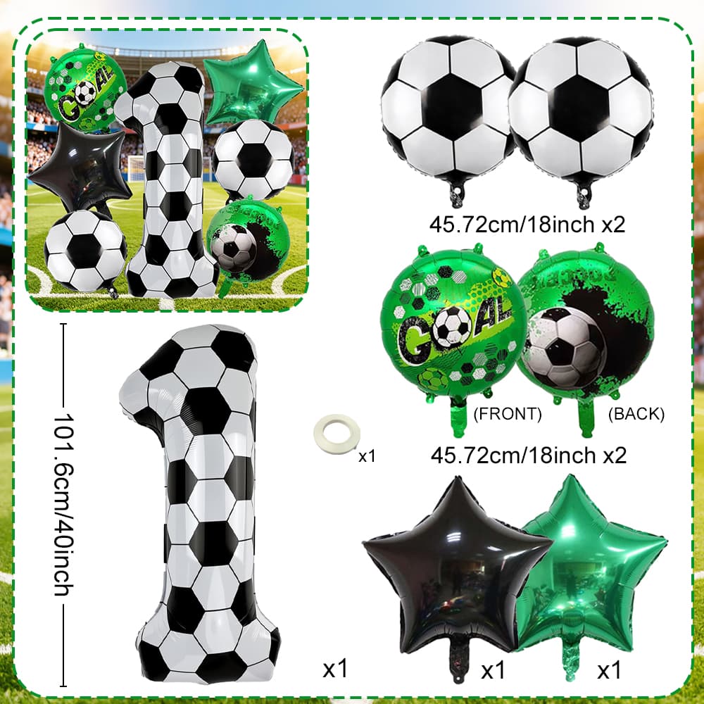 Football Digital Balloon Party Decoration Balloon Football Printed Digital Balloon 0-9 for Football Theme Birthday Party Balloon Other