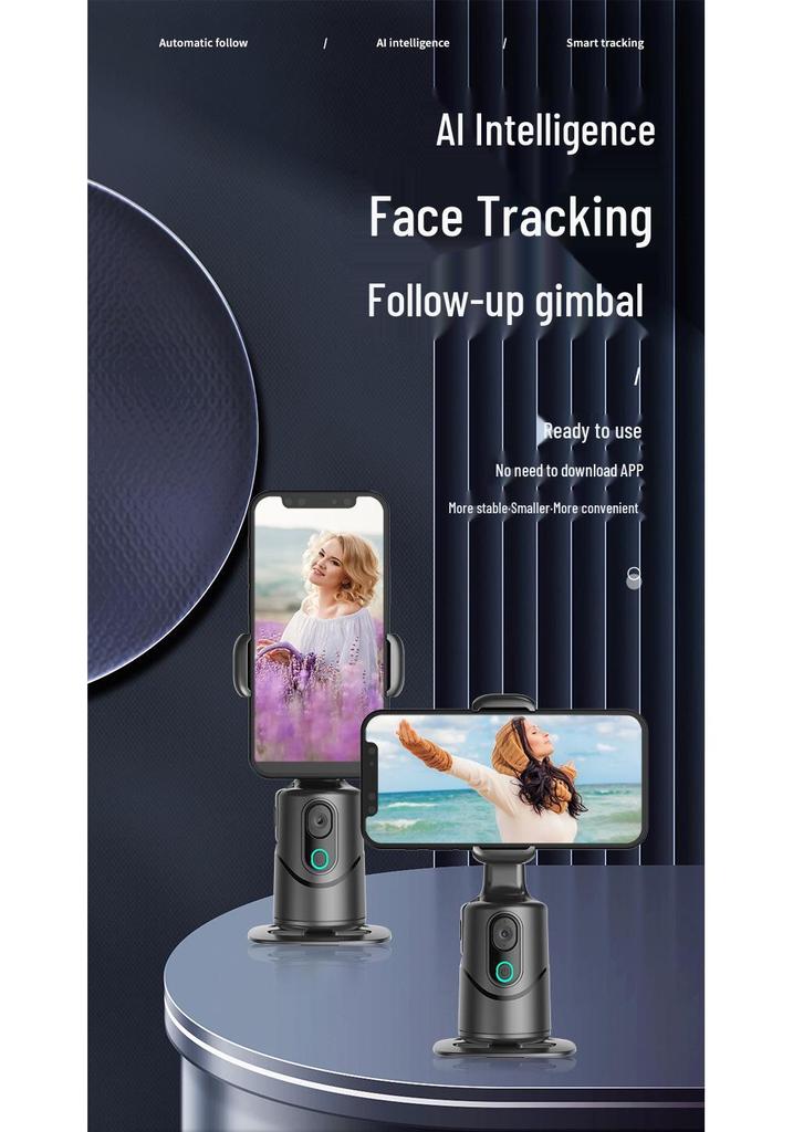 Q12 Smart Tracking Gimbal: AI Face Recognition 360° Live Streaming Phone Stabilizer Stand