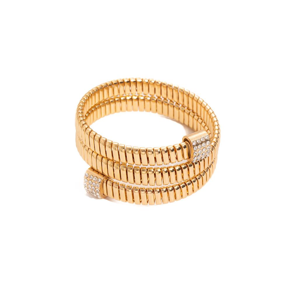 Personalized Metal Texture Open ** Fork Geometric Bracelet Retro Fashion Diamond High Sense Elastic Necklace Women