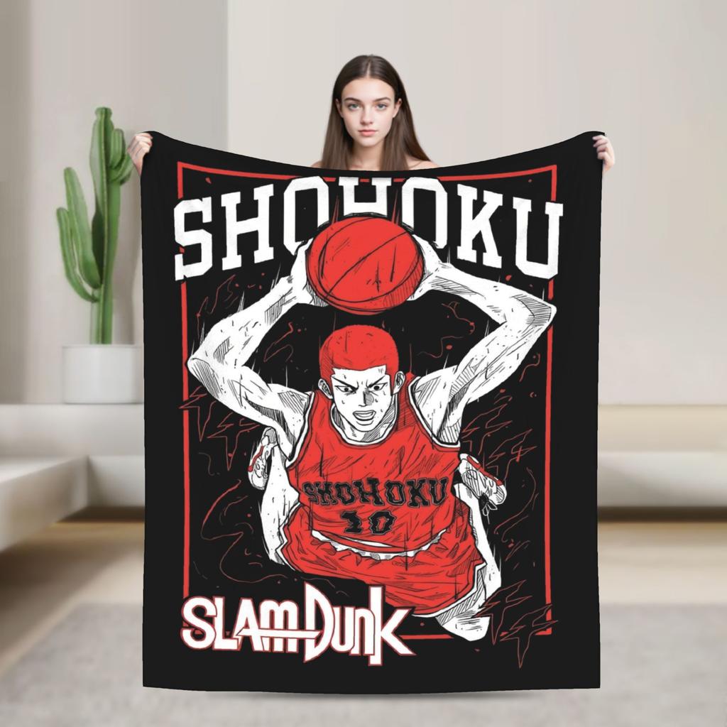 Slams Dunks Blankets Flannel All Season Portable Super Warm Throw Blanket for Bed Travel Bedspread