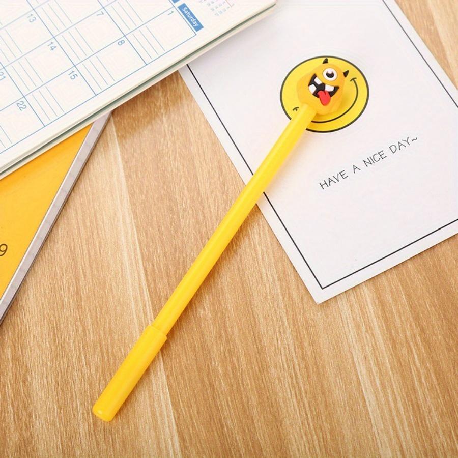 

Возвращение в школу, 10 шт., 0,5 мм, креативные канцелярские принадлежности, гелевая ручка в форме мультяшного дьявола, милый зубастый зверь, ручка на водной основе, ручка для подписи жёлтый