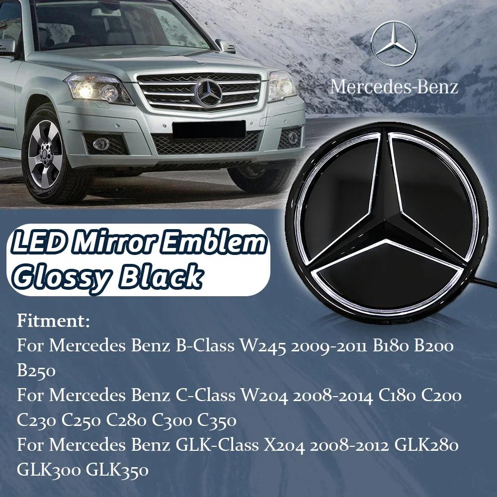 Für Mercedes Benz W245 B200 B250 W204 C300 C250 C350 GLK X204 GLK300 GLK350 Glänzend Schwarz Neuestes 3D Stern Emblem Logo Schwarzer Rand