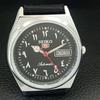VINTAGE REFURBISHED SEIKO 5 AUTOMATIC 6309A JAPAN MENS BLACK WATCH a442591-1