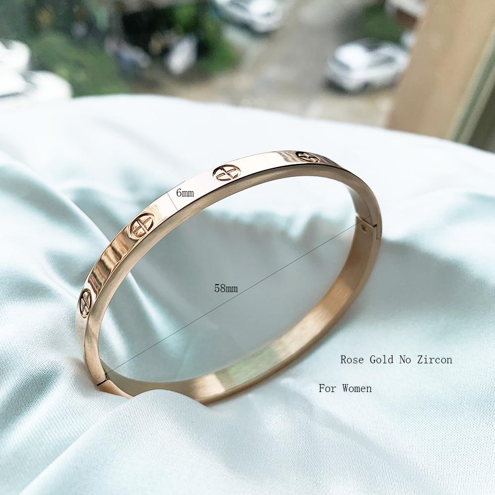 Neues Design Goldfarbe Zirkon und Kreuzmutter Nagelarmband & Armreif für Frau Edelstahl Schraube Marke Schmuck Dropshipping