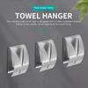 M-Modern-4 Pieces Self Adhesive Towel Hook Holder Grabber, Stainless Steel Kitchen Dish Towel Hook Wall Mount Non-Drilling