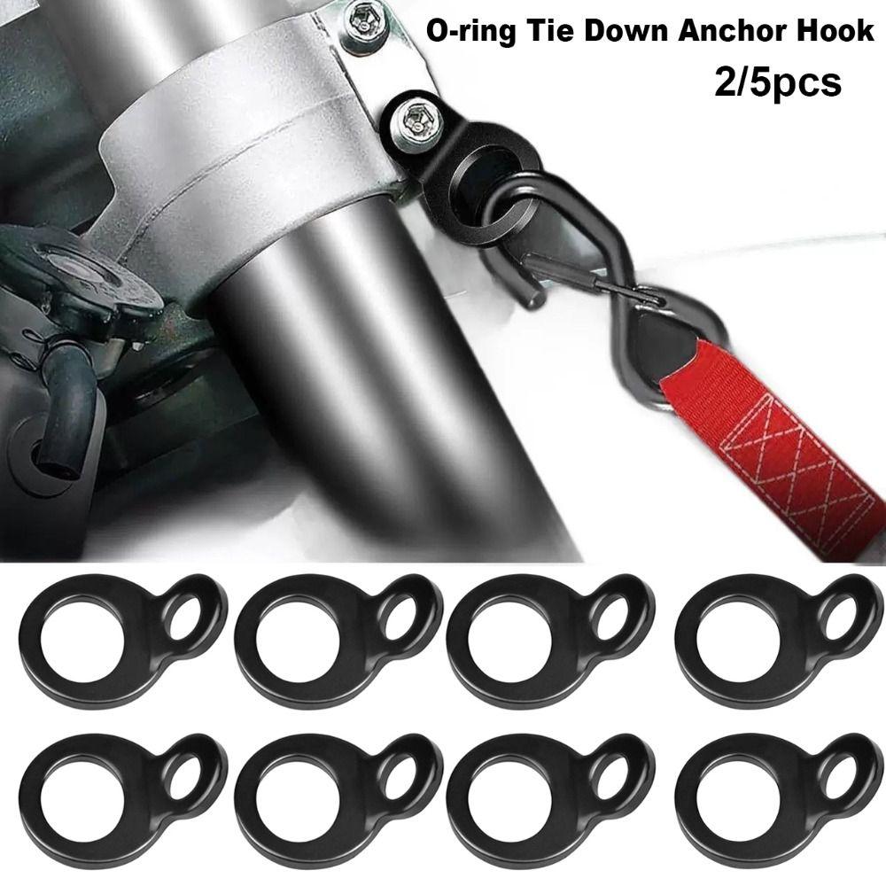 

2/5pcs Multi-purpose O-ring Tie Down Buckle Black Down Anchor For Vehicle Truck Bicycle 2pcs