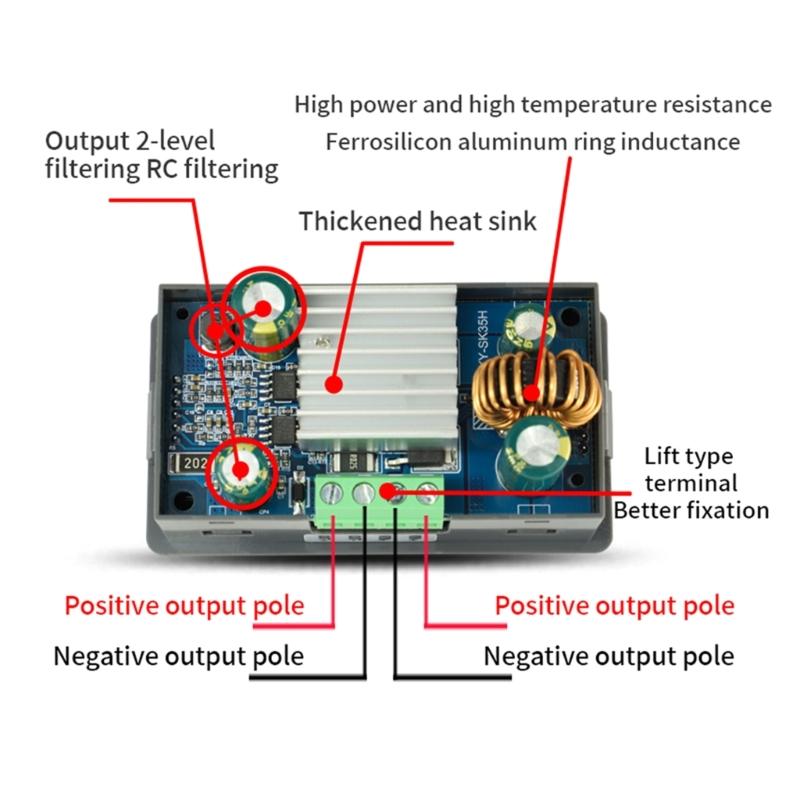 SK35H DC-DC Buck Boost Converter 4A 35W DC5-30V Input Power Modules Adjustable Regulated Power Supply for Laboratory