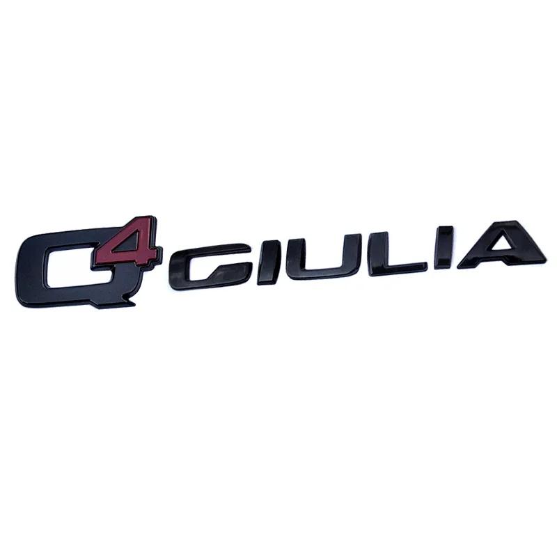 Black Q4 GIULIA STELVIO Letter Emblem Car Stickers For Alfa Romeo Giulia Stelvio Exterior Decoration Accessories