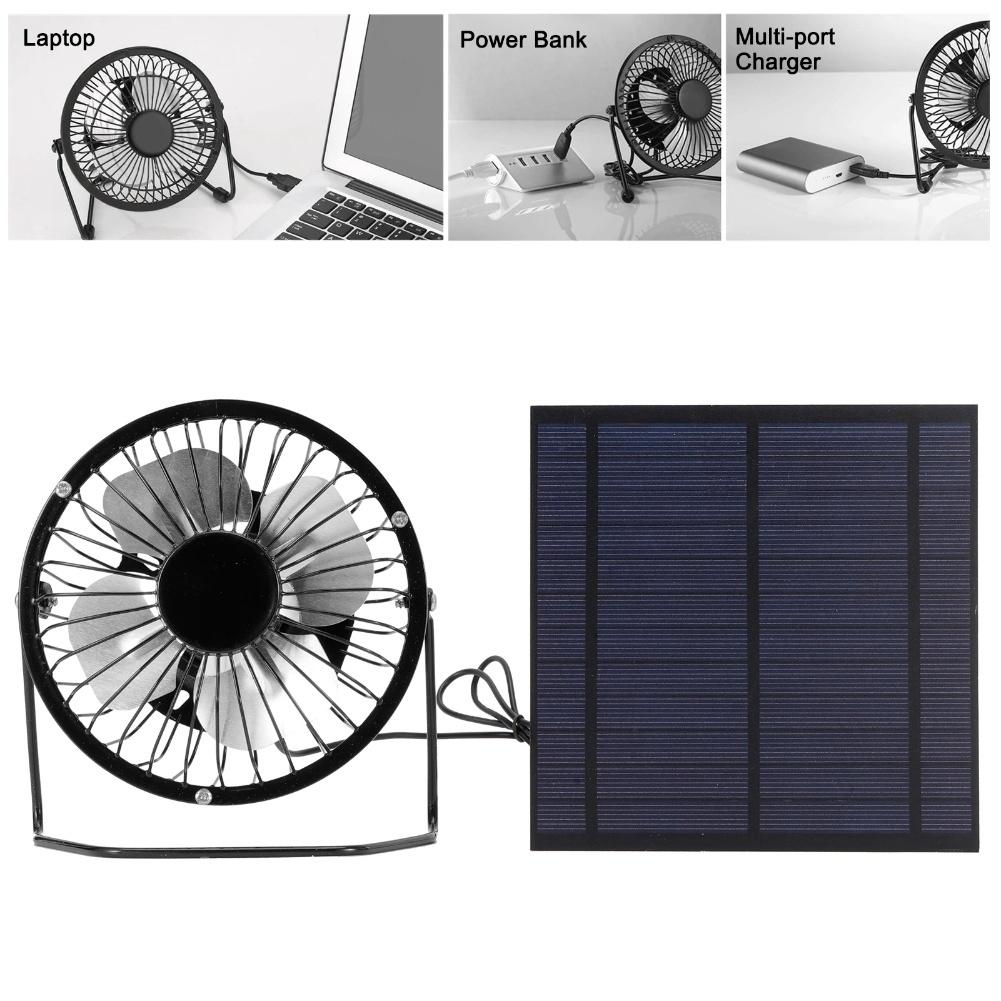 פאנל סולארי 5W מאוורר קירור מופעל USB לחממה, קרוואן, לול תרנגולות, בתי כלבים, נגררים, קמפינג חיצוני, ערכת אוורור