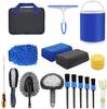 20-Piece Car Detailing Set: Wash Mitts, Glass Scraper, Brushes, Towels, Gloves